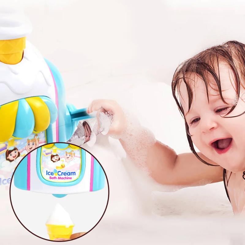 Bubble Ice Cream Hot Selling Children Bathroom Water Playing Toys Fun Press Shower Bubbles Machine Bath Blower toy for kids gift