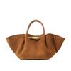 Dumpling Matte Suede Cowhide Commuter Premium Tote Bag Genuine Leather Messenger Large Capacity New Women's Handbag