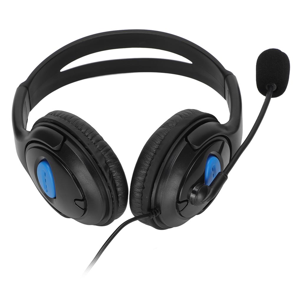 Stereo Game Headphones Noise Cancelling Adjustable Microphone Mute Game Headphones with Mic for PC Black Blue