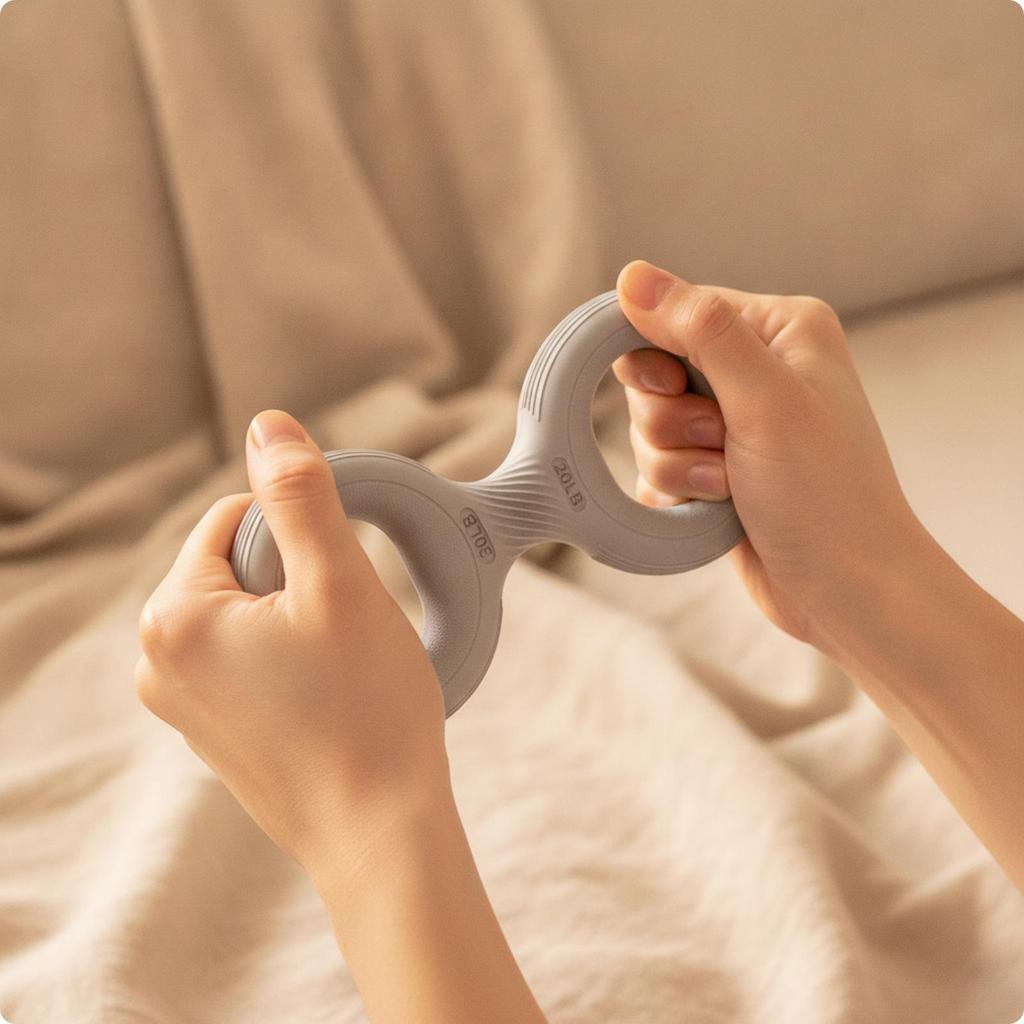Silicone Hand Exerciser Flexible Figure-Eight Grip Loop Lightweight for Travel