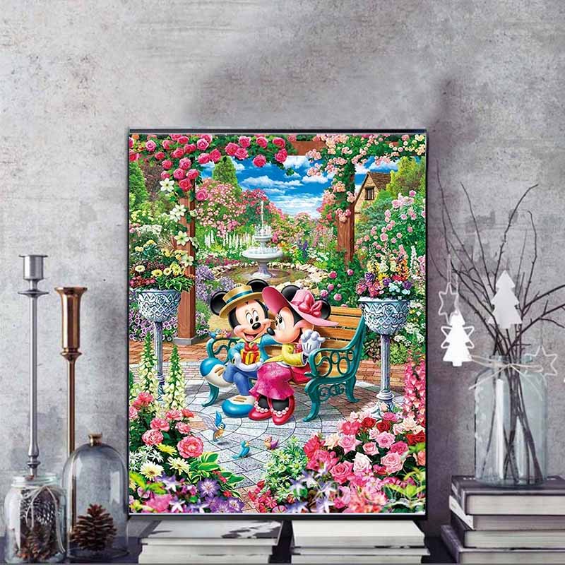 Disney Diamond Painting Mickey Minnie Garden Date-themed Art Painting Rhinestone 5D Mosaic Handmade DIY Cross stitch Gift Home Decoration