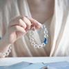 Natural White Crystal & Kyanite Bracelet – Trending Crystal Design Accessory
