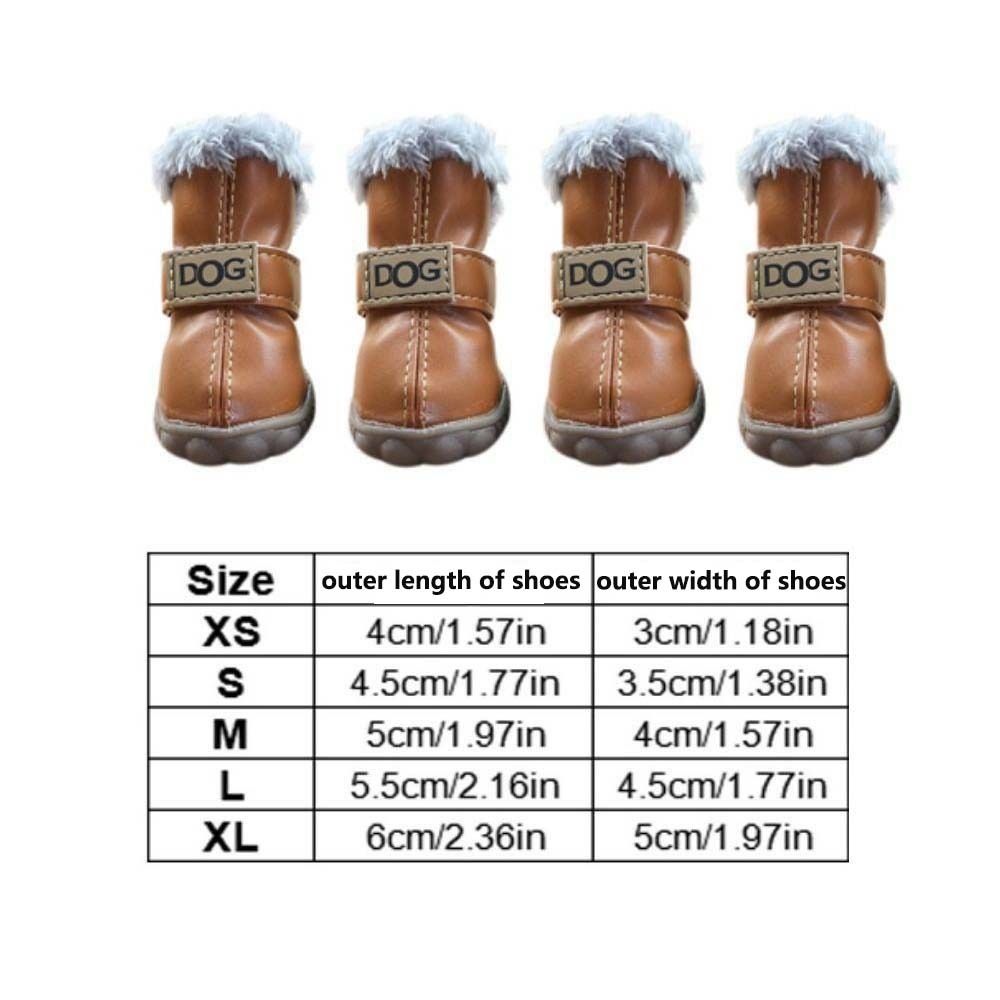 Weiche Haustier Schneestiefel Warme Hunde Regenschuhe Hundestiefel Winter Haustier Hundeschuhe für 4 Stück/Set Winter