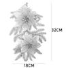 10/1x Christmas Flowers Red Gold Silver DIY Garlands Glitter Artificial Poinsettia Floral Xmas Tree Ornaments Insertion Branch