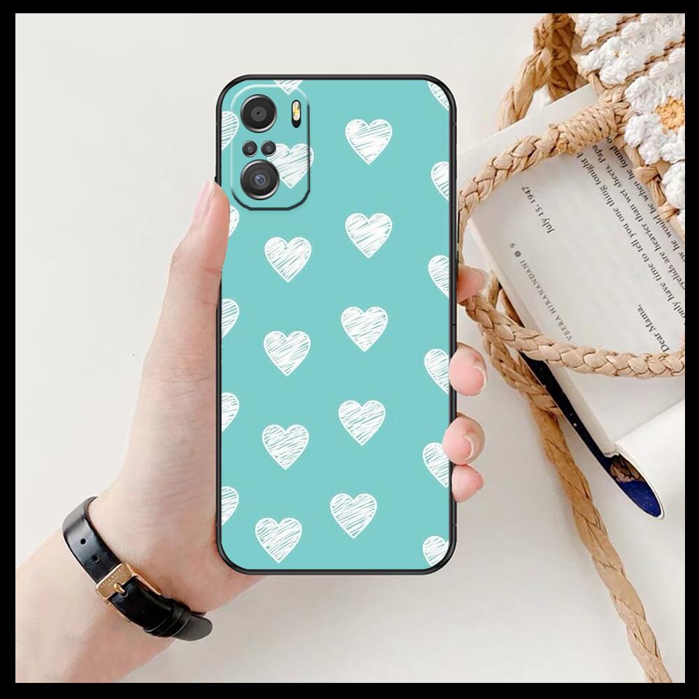 LIEBE herz Für Xiaomi Redmi Hinweis 10S 10 9T 9S 9 8T 8 7S 7 6 5A 5 Pro Max Weiche Schwarze Telefon Fall