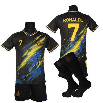 Kit de futebol infantil Ronaldo Al Nassr + meias BG 152