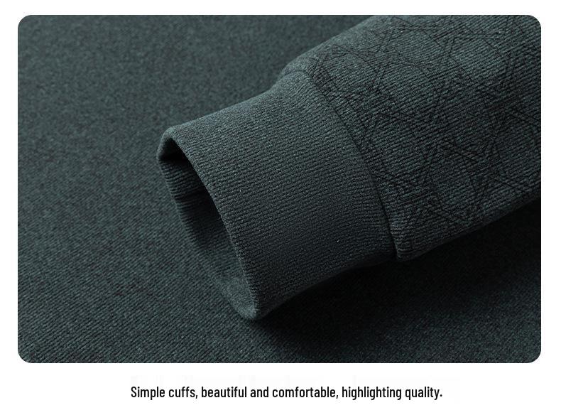 Men's Two-Piece Base Layer Long Sleeve Polo Shirt - Thickened Knit with Velvet, Wool Lapel, Casual Style for Middle-Aged.