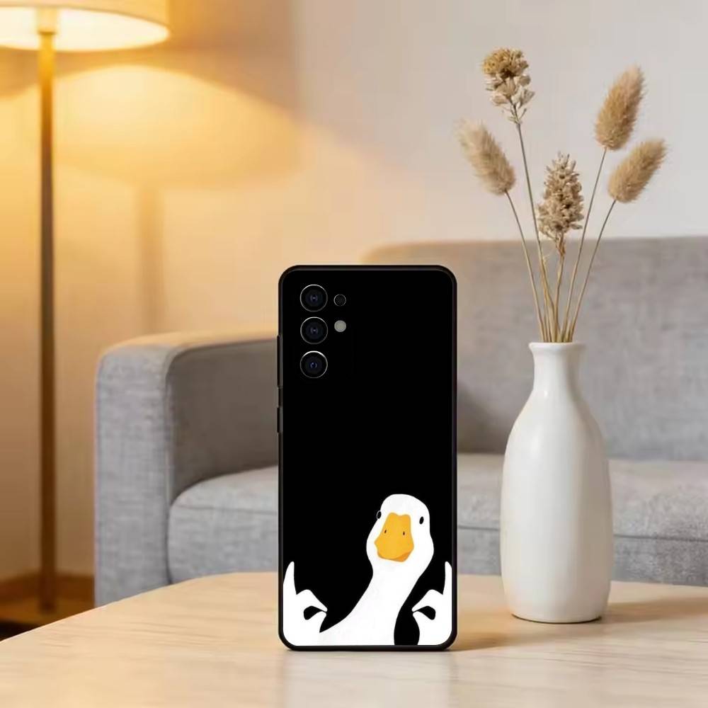 Duck Phone Case Black Silicone Soft For Samsung S25,S24,S21,S22,S23,S30,Ultra,S20,Plus,Fe,Lite