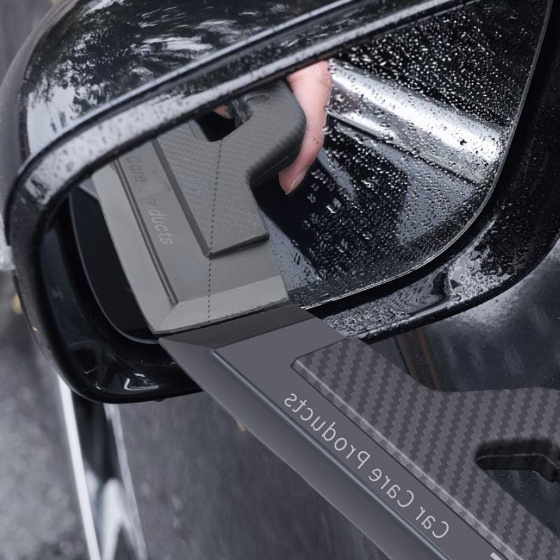 Car Wash Scraper - Carbon Fiber Pattern, Silicone, Paint-Safe, Multi-Functional Water Blade Cleaning Tool