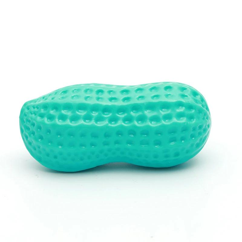 Squeaky Peanut Dog Chew Toy for Aggressive Chewers Interactive Pet Toy for Teeth Cleaning and Anxiety Relief Durable Rubber