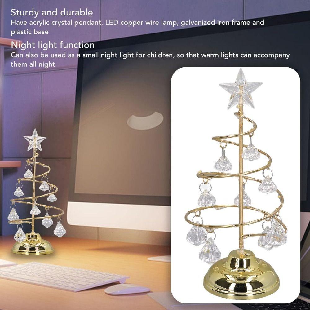 Colorful Xmas Decorations Table Lamp Silver Christmas Tree Lamp  Party