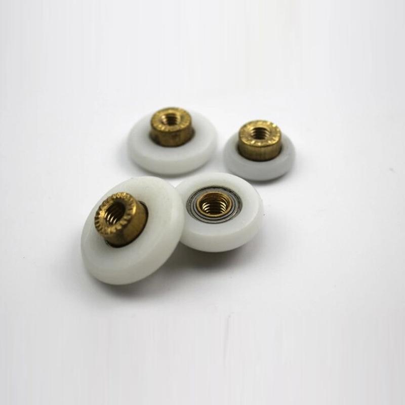 Diameter:18mm Shower Glass Sliding Door Hanging Wheels Copper Core Bathroom Sliding Door Pulley Bearing Nylon Wheel