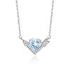 S925 Sterling Silver Arrow Through Heart Necklace Peridot Crystal Stone Cupid Collarbone Chain Valentine's Day Birthday Jewelry Gift for Women