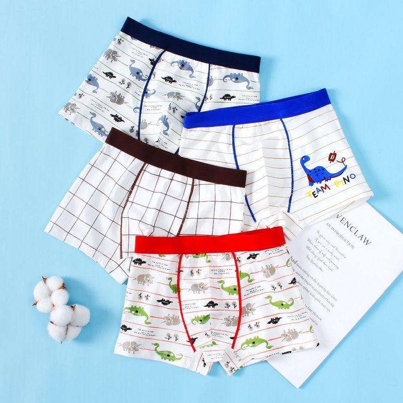 4Pc/lot Children's Cute Cartoon Boxers Boys Pure Cotton Soft Colorful Underpants Underwear Boxer