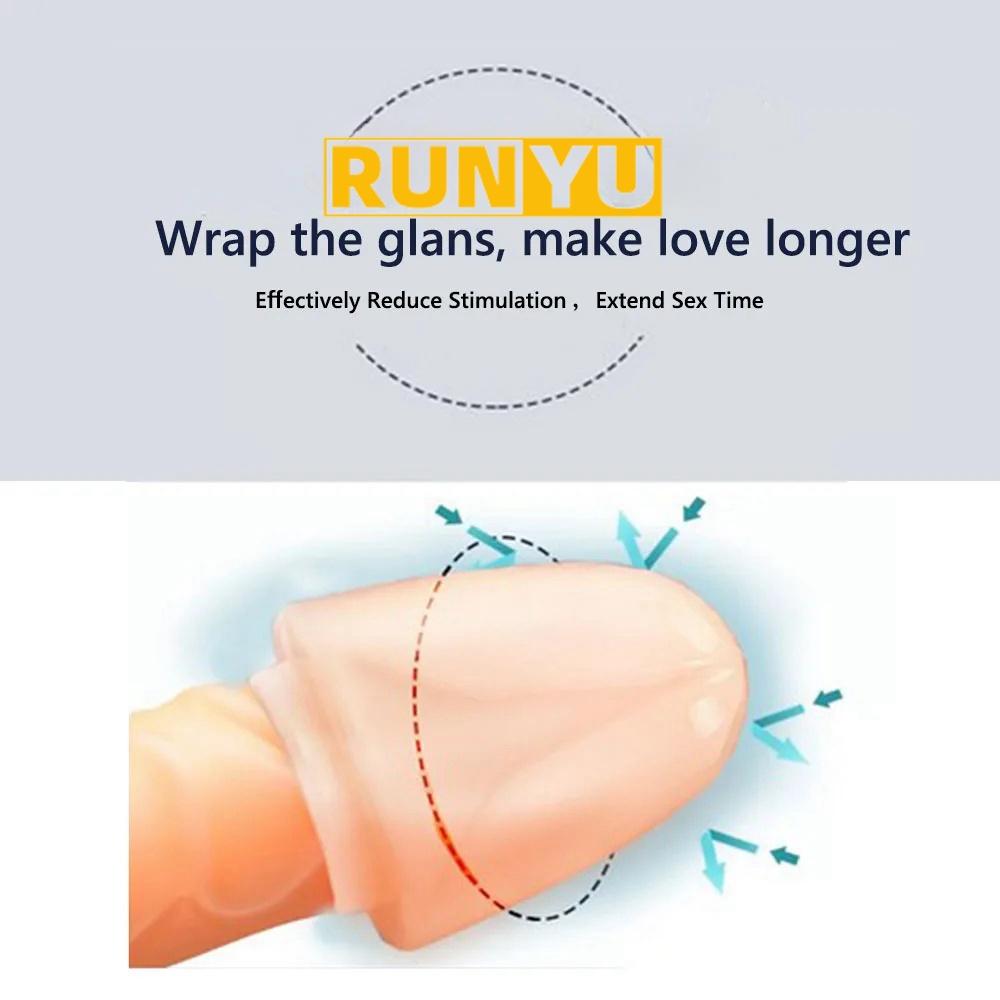 2pcs Bold Penis Sleeves Lasting Glans Extender Condom Delay Cock Ring Sheath Sex Toys for Man