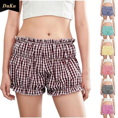Casual Plaid Shorts Stylish Lace Sexy Low-rise Pants for Women