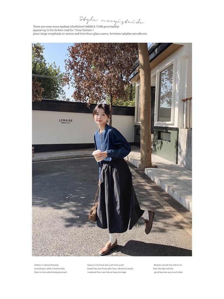 Women's 2025 Spring Retro Puff Sleeve Denim Shirt – Stylish, Unique, and Trendy Short Top