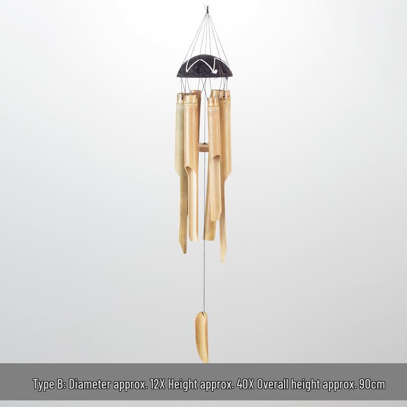 Bamboo Wind Chime: Outdoor Asian-Inspired Courtyard, Balcony, and Camping Ornament