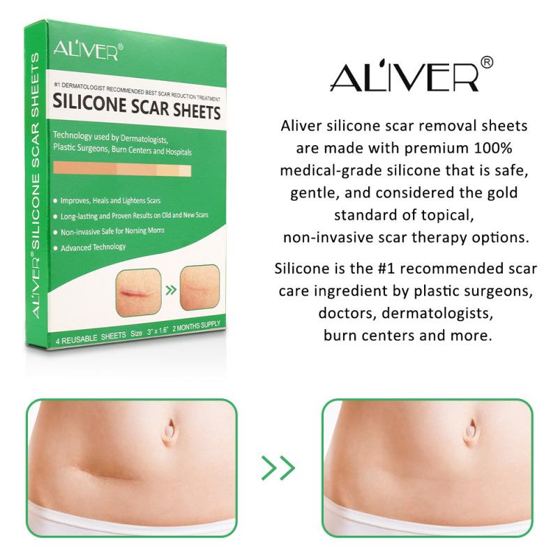 4 Sheets Scar Removal Patch Reusable Silicone Therapy Scar Repair Patch Long-lasting Sticker