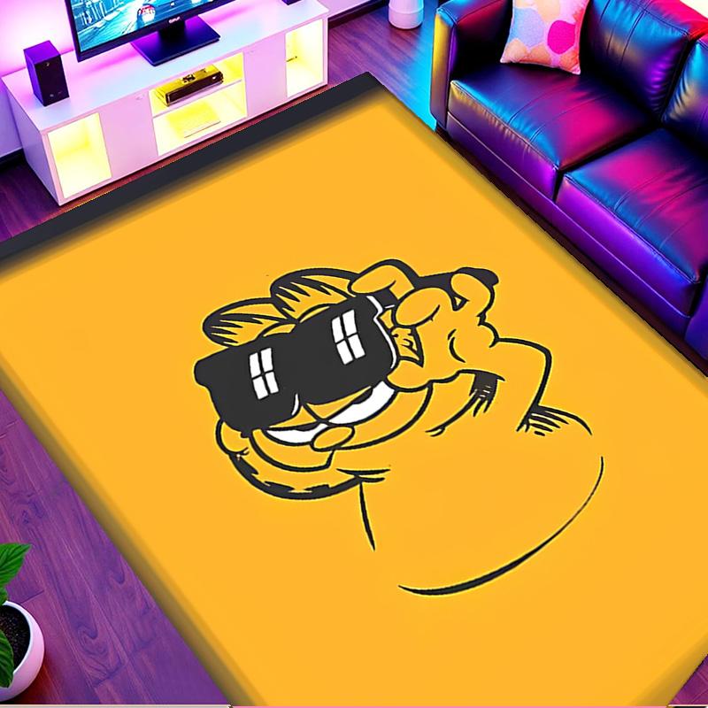 Garfield Print Rug, Washable Floor Carpet, For Entryway Dorm Laundry Room Office Study, Home Decor Birthday Christmas Gift