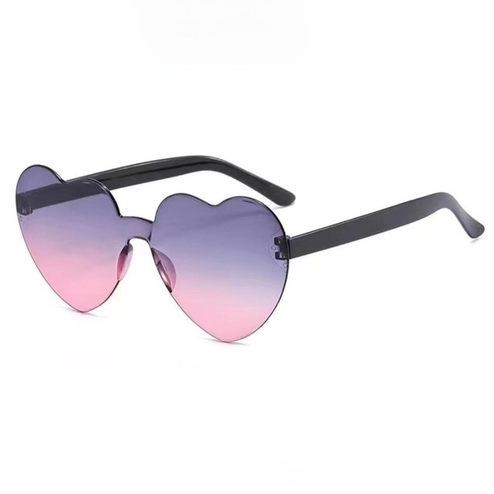 Trendy Love Heart Shape Sunglasses UV Protection Colorful Gradient Sunglasses  Women