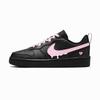 Court Borough 2 Flowing Leather Abrasion Resistant Lightweight Low Top Skateboard Shoes Women's Black Pink DV5456-002(Team1960-)