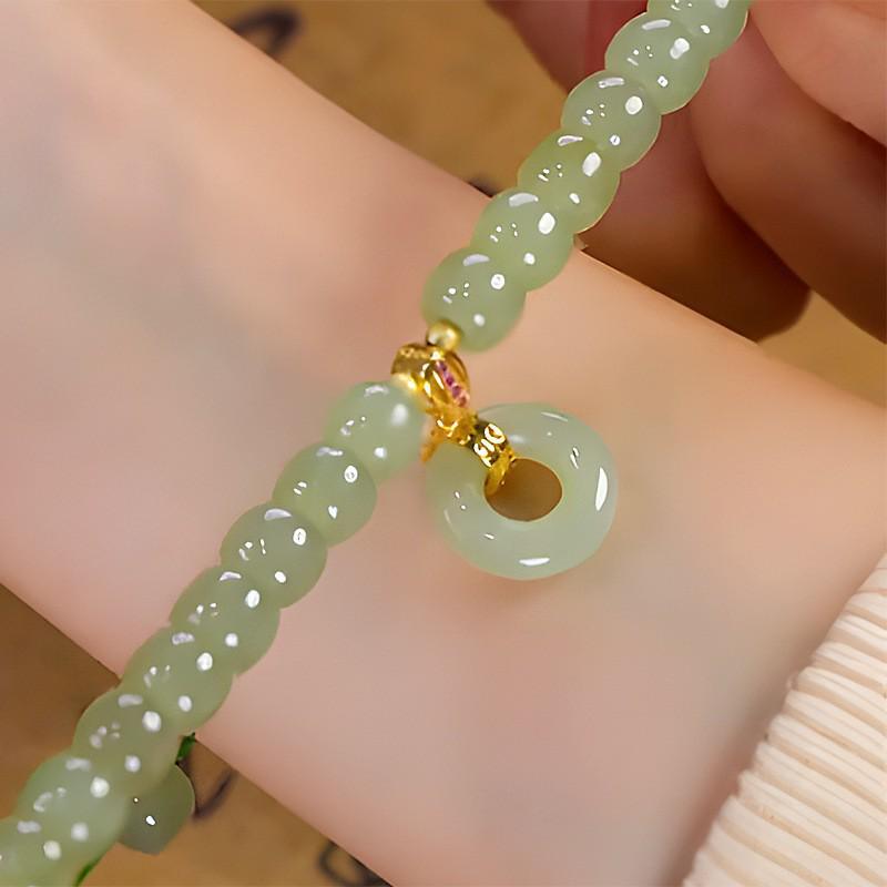 Ping An Double Happiness Buckle Bracelet: Chinese Style, Retro, Simple Elegant Women's Hand Jewelry.