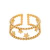 Retro Irregular Star Open Adjustable Stainless Steel Ring - European & American Court Style for Women