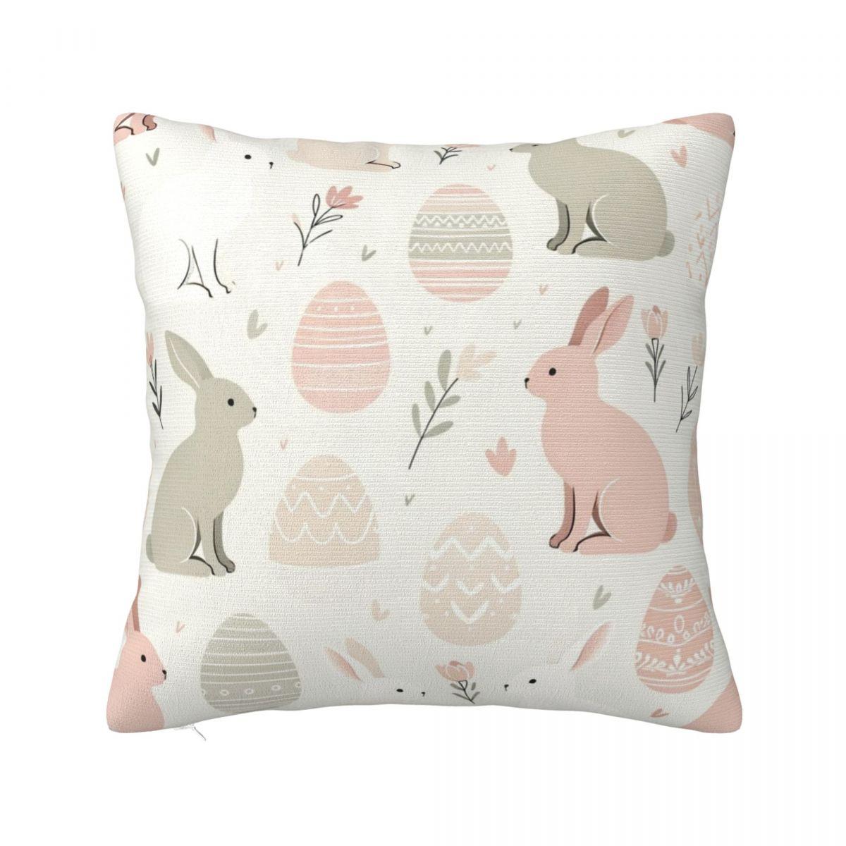 Красочная пасхальная подушка с изображением кролика, полиэстеровая наволочка, декоративная милая наволочка, квадратная, для дивана, 40*40 см 12x12Inch