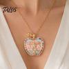 Talos Openable Fruit Charm Necklace, Treasure Box Pendant with Mini Figurine Inside, Elegant Necklace Gift for Wife Girlfriend