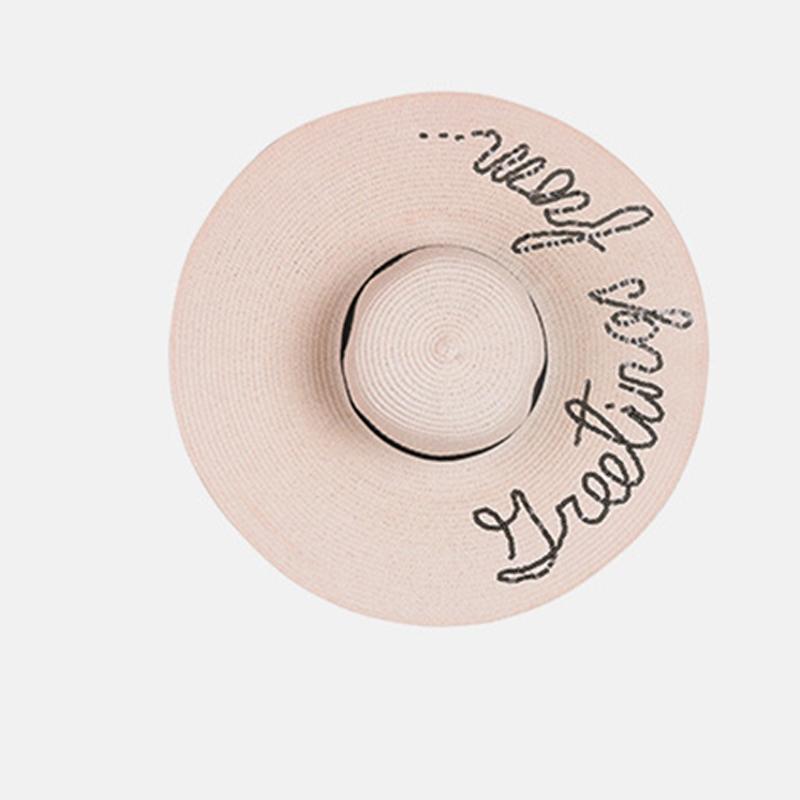 

Стиль Шляпа Универсальная Соломенная Плетеная Четырехцветная Поля с Блестящими Пайетками Шляпные Колпаки розовый