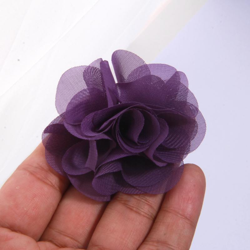 10 Stück 2,6" Tüll Niedlich Handgefertigt Kern Organza Chiffon Stoff Künstliche Gaze Blume Hochzeitskleid Hüte Stirnband Brosche DIY Zuhause