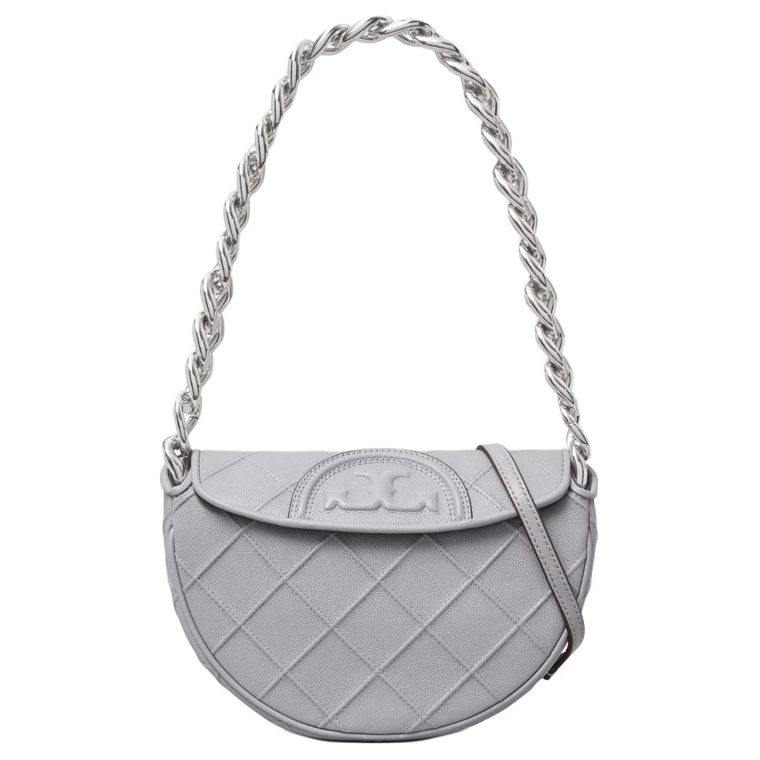 

Tory Burch Fleming Brand Logo Magnetic Closure Mini Tote Shoulder Crossbody Bag Women bags Blue Purple 158902-400 Basic Set (Bag+Dust Bag)