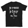 Short-Sleeve Unisex Press Play On Life 100% Cotton T-shirt Mens Tees Top