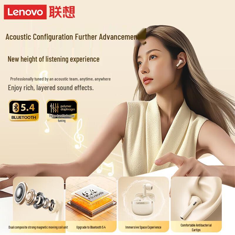 Lenovo 2026 Wireless Semi-In-Ear Bluetooth Earbuds
