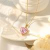 Women's Versatile Zircon Heart Pendant Necklace in Titanium Steel