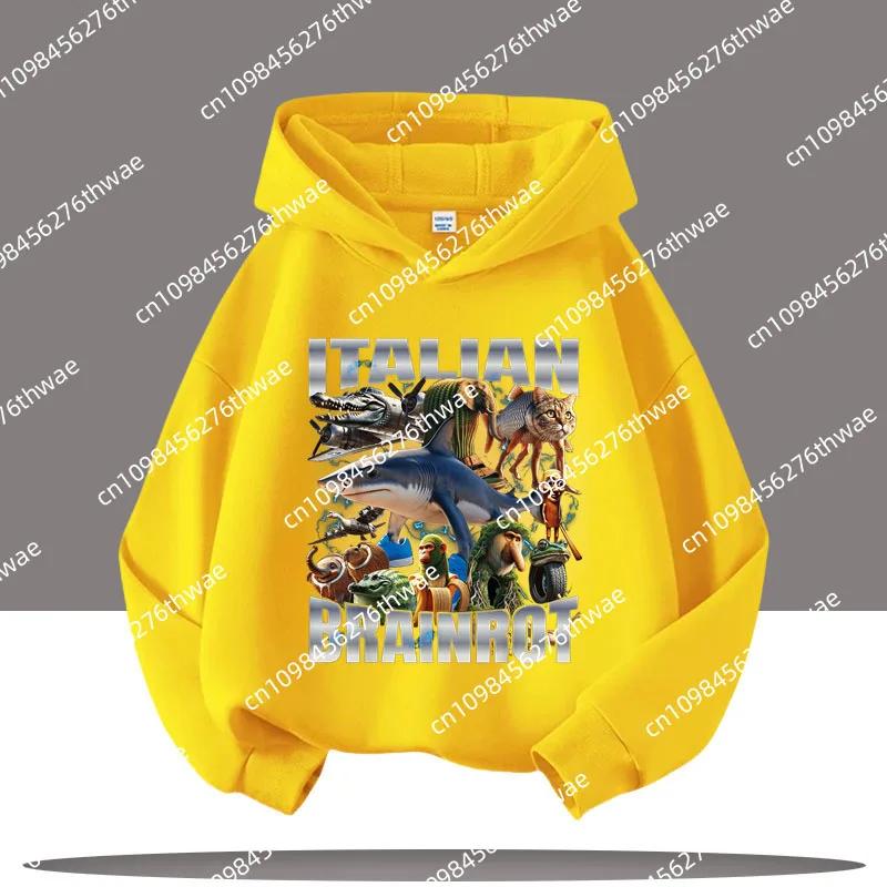 Tung Tungtung Sahur Ležérní Top s dlouhým rukávem Chlapecké oblečení Italský brainrot Dětská mikina Vtipná kreslená grafika Tenké mikiny