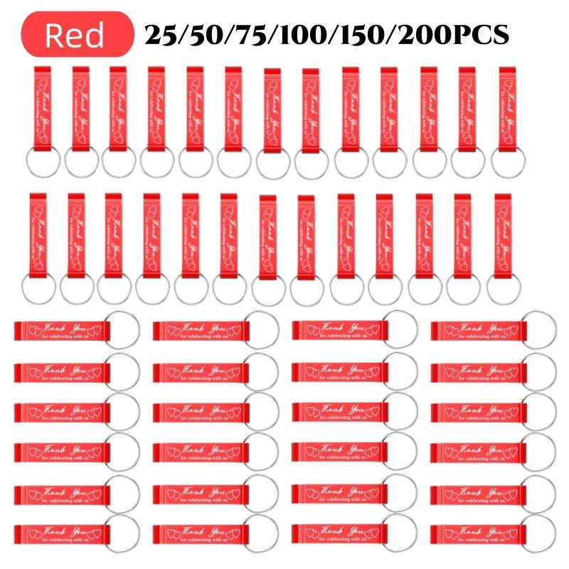 25-200Pcs Bottle Opener Keychains Wedding Thank You Gifts for Guest Portable Mental Wine Beer Openers for Party Birthday Favors