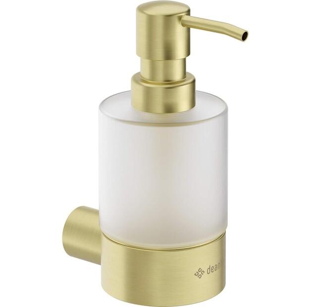 Dispensador de sabão líquido Deante Round de parede dourado escovado