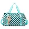 Women's Large Capacity Checkerboard Travel & Gym Bag