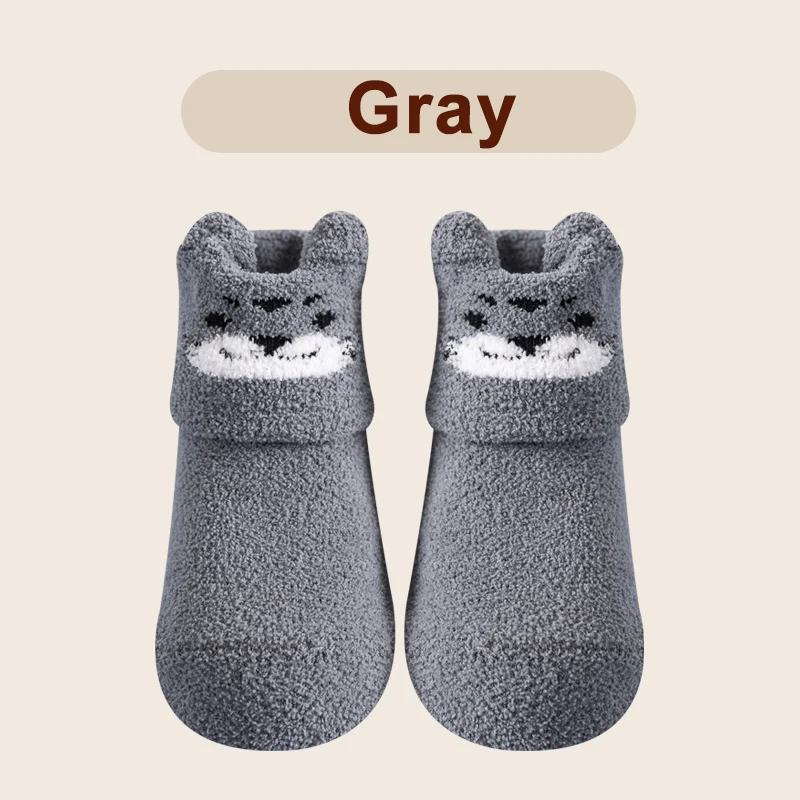 Coral Fleece Baby Anti Slip Floor Socks Autumn Winter Newborn Warm Thicken Fleece Socks Newborn Baby Girl Boy Infant Indoor Sock