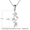 Cute Plant Tree Leaf Pendant Blue White Fire Opal Necklaces For Women 925 Sterling Silver Birthstone Jewelry Female Necklace