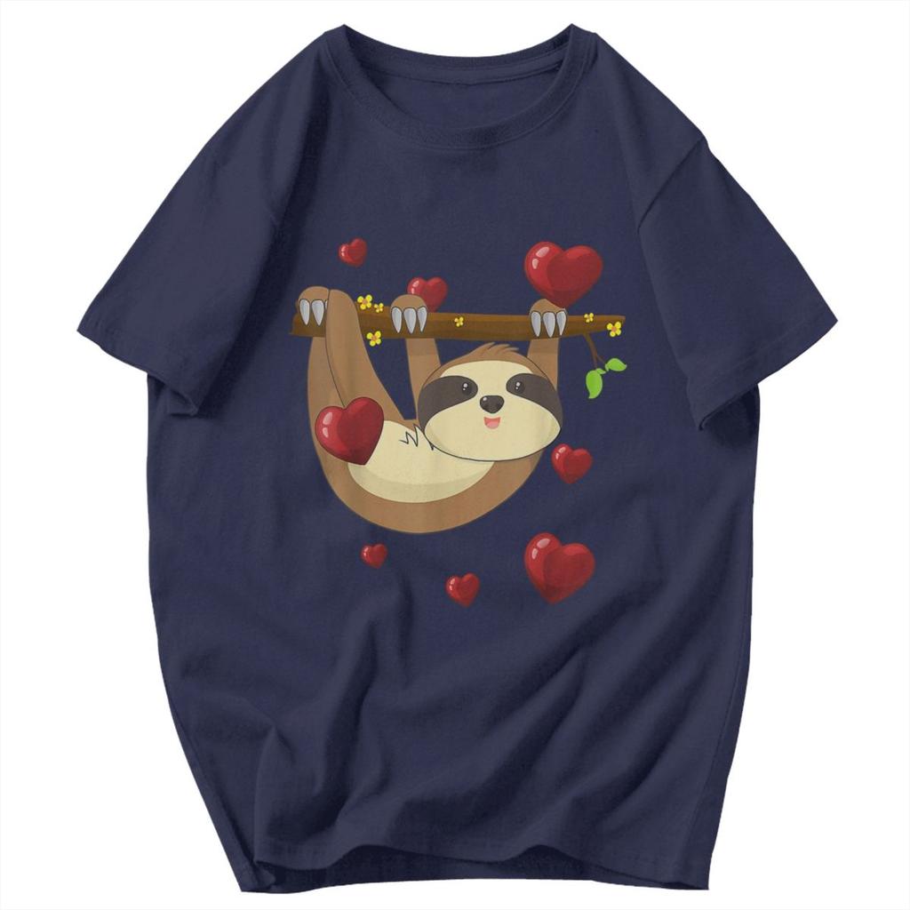 Men T Shirt Sloth Valentines Day Summer Y2K Graphic Anime Unisex Tops T Shirts