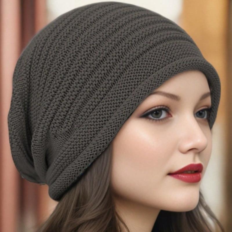 1pc Ladies' Slouchy Beanie with Thick Thermal Lined,Soft Skin-Friendly for Winter Daily Wear Outdoor Activities Ear Protection
