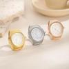 Fashion Alloy Ring Watch Stainless steel Full Inlay Diamond Diamond Rings Watch Quartz Watch Jewelry Gift