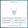 BAMOER 925 Sterling Silver Light Green Four-leaf Clover Pendant Necklace Lucky Neck Chain for Women Trendy Fine Jewelry