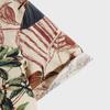 Men's Summer Ethnic Style Short Sleeved Shirt Man Turn-down Collar Flower Leaf Printed Shirt