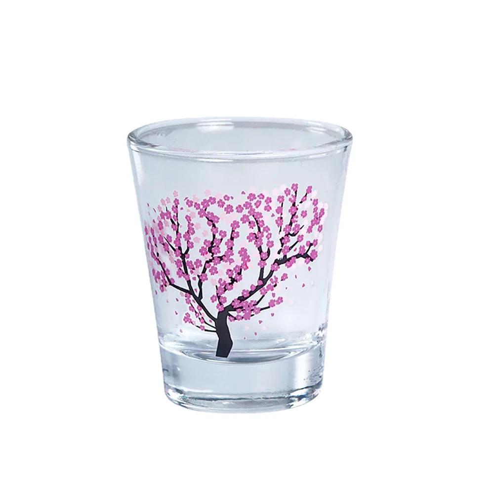 4Pcs Temperature Change Color Vodka Shot Glasses Transparent Heat Resistant Small Glass Vodka Cup Bar Barware Set Wine Glass