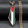 HNSP Palestine Stainless Steel Pendant Chain Necklace For Men Women Palestine Series Zircon Accessories