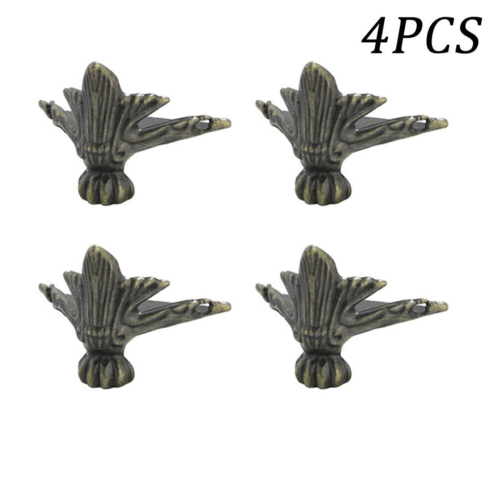 

4 шт./компл. антикварная деревянная коробка для ног, угловая защита, треугольный резной декоративный кронштейн из ротанга для мебельной фурнитуры